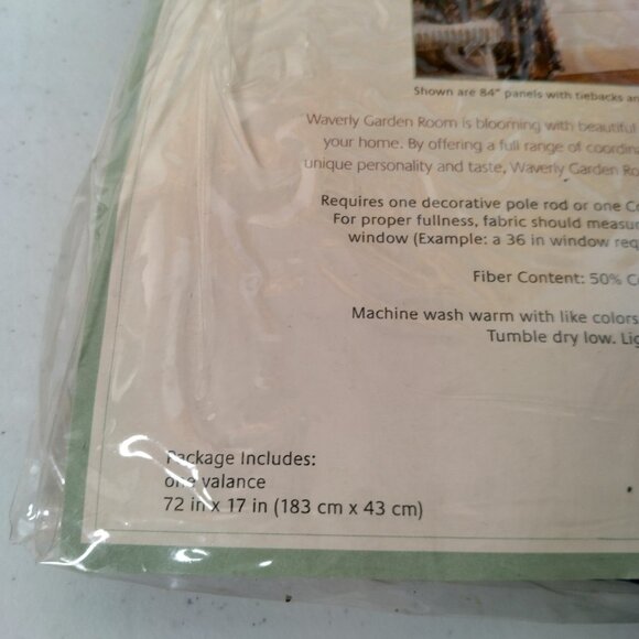 Waverly Garden Room Heirloom Collection Shaped Ruffle Valance 72x17 Blue Floral - Picture 11 of 12